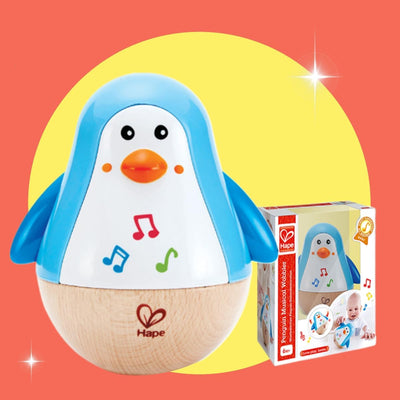 Hape Penguin Musical Wobbler dla niemowląt
