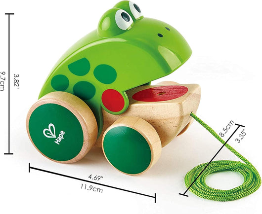 Hape Drewniana Żabka Do Ciągnięcia Dla Dzieci
