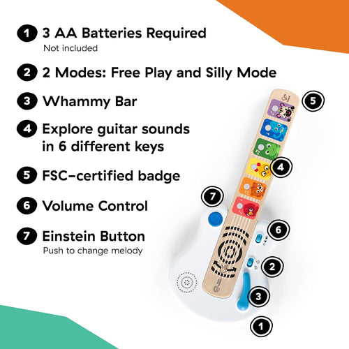 Baby Einstein Wooden Electronic Guitar – Musical Toy for Babies 6+ Months