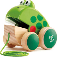 Hape Wooden Pull-Along Frog – Classic Toddler Toy for Children