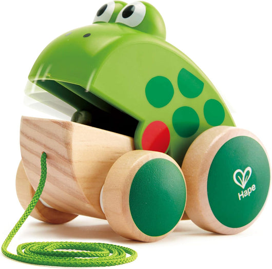Hape Drewniana Żabka Do Ciągnięcia Dla Dzieci