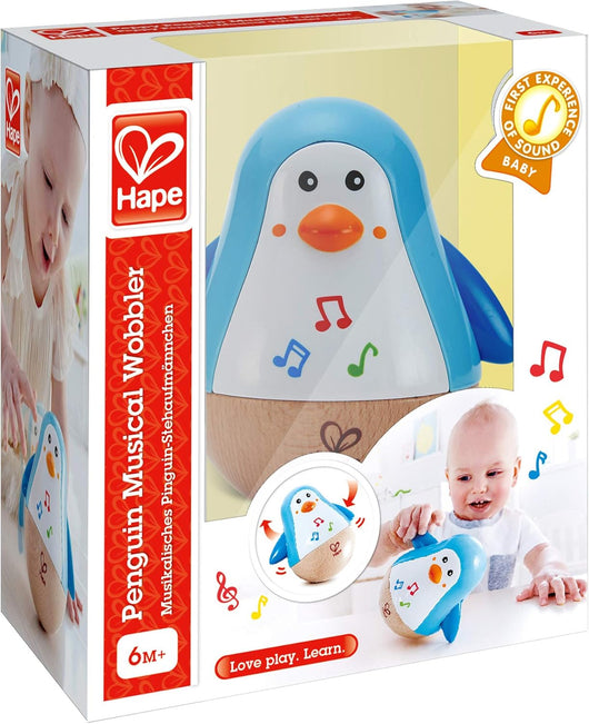 Hape Penguin Musical Wobbler dla niemowląt